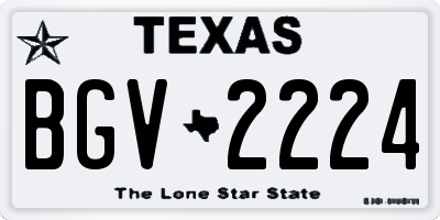 TX license plate BGV2224