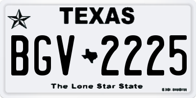 TX license plate BGV2225