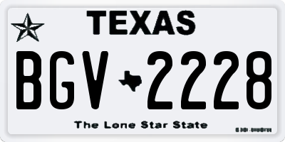 TX license plate BGV2228