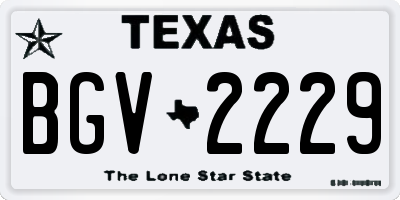 TX license plate BGV2229