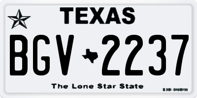 TX license plate BGV2237