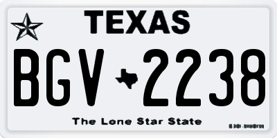TX license plate BGV2238