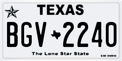 TX license plate BGV2240