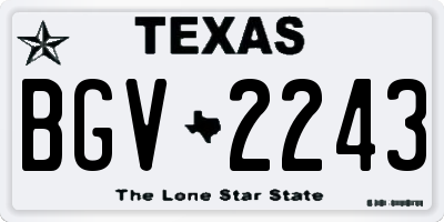 TX license plate BGV2243
