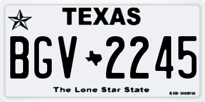 TX license plate BGV2245
