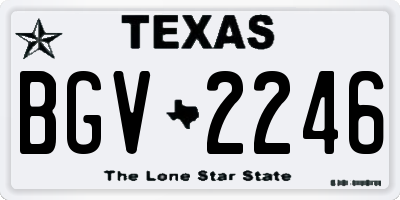 TX license plate BGV2246