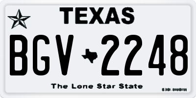 TX license plate BGV2248