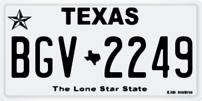TX license plate BGV2249