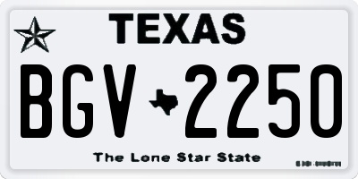 TX license plate BGV2250