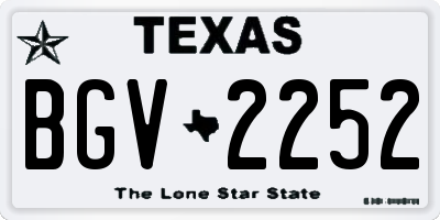 TX license plate BGV2252