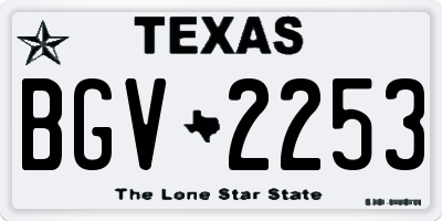 TX license plate BGV2253