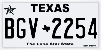 TX license plate BGV2254