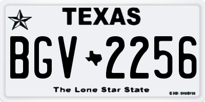 TX license plate BGV2256