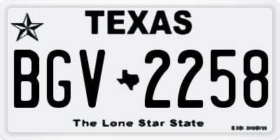 TX license plate BGV2258