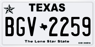 TX license plate BGV2259