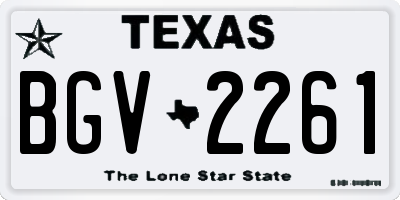 TX license plate BGV2261