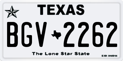 TX license plate BGV2262