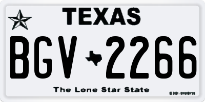 TX license plate BGV2266