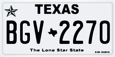 TX license plate BGV2270