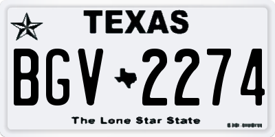 TX license plate BGV2274