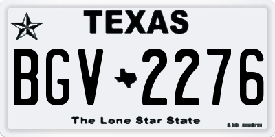TX license plate BGV2276