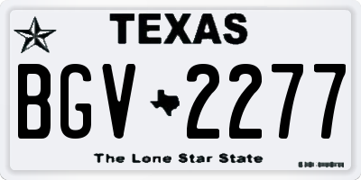 TX license plate BGV2277