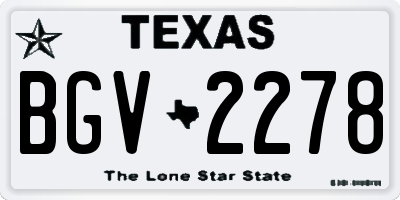 TX license plate BGV2278