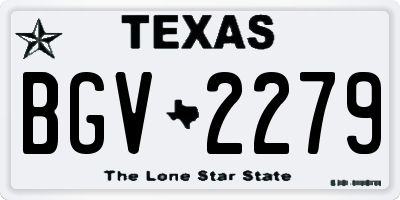 TX license plate BGV2279