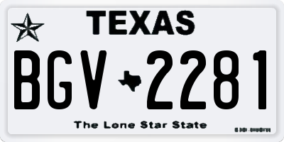 TX license plate BGV2281