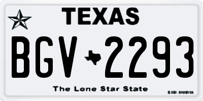 TX license plate BGV2293