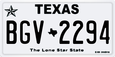 TX license plate BGV2294