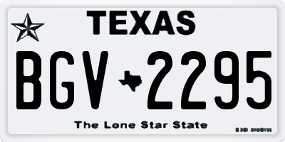 TX license plate BGV2295