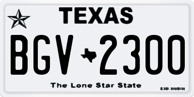 TX license plate BGV2300