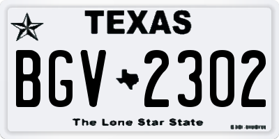 TX license plate BGV2302
