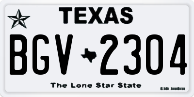 TX license plate BGV2304