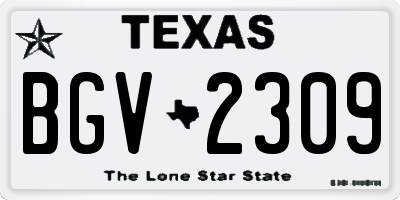 TX license plate BGV2309