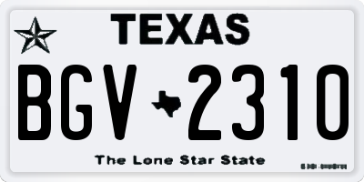 TX license plate BGV2310