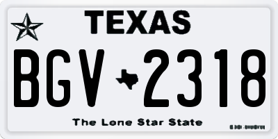 TX license plate BGV2318