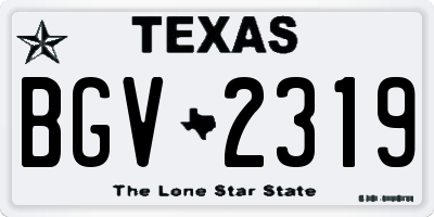 TX license plate BGV2319