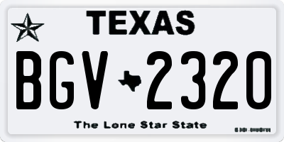 TX license plate BGV2320