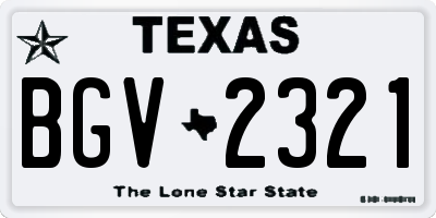 TX license plate BGV2321