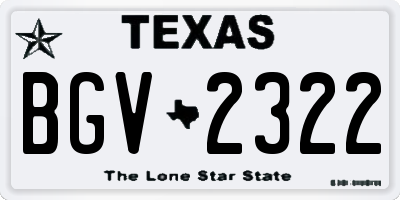 TX license plate BGV2322