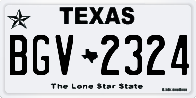 TX license plate BGV2324