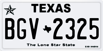 TX license plate BGV2325