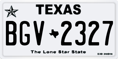 TX license plate BGV2327