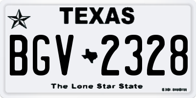 TX license plate BGV2328