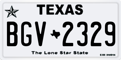 TX license plate BGV2329