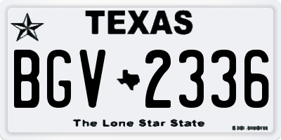 TX license plate BGV2336
