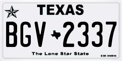 TX license plate BGV2337
