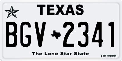 TX license plate BGV2341
